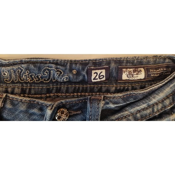 Miss Me Jeans Vintage ~  Distressed ~ Boot Cut ~ Size 26 - Picture 10 of 12